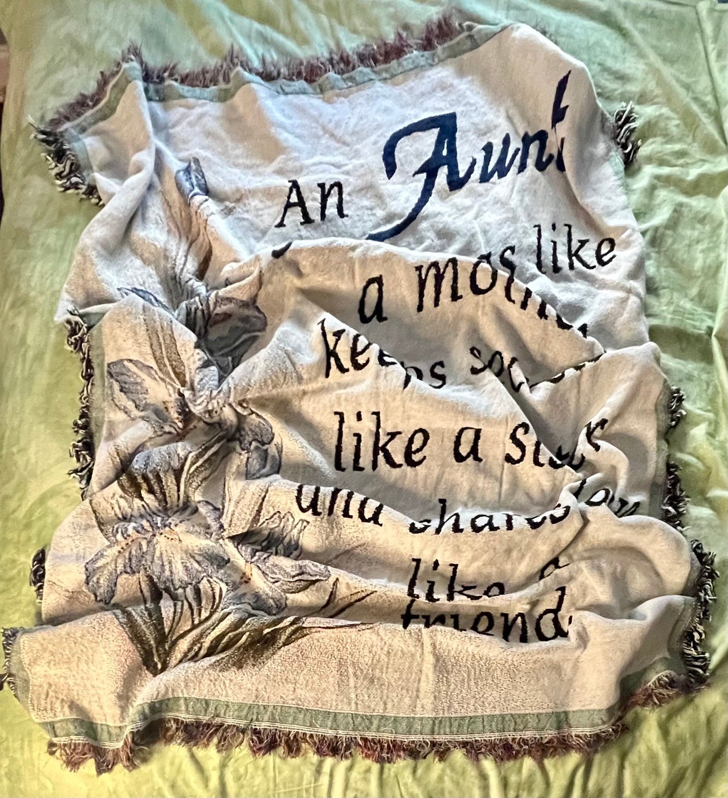 Vintage Embroidered Aunt Blanket
