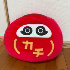 Daruma Red Round Cushion