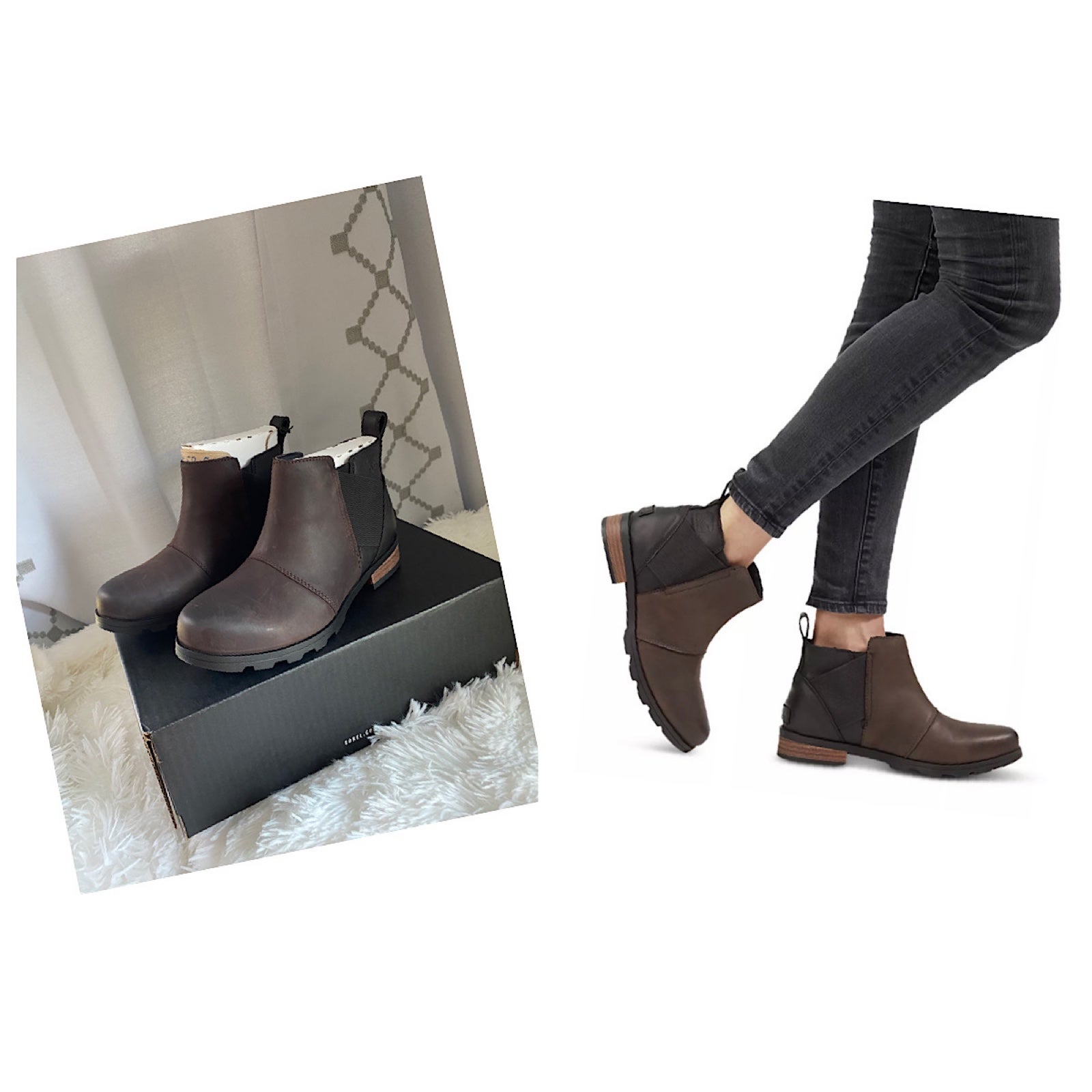 SOREL Women's Emelie Lug Sole Chelsea Booties
