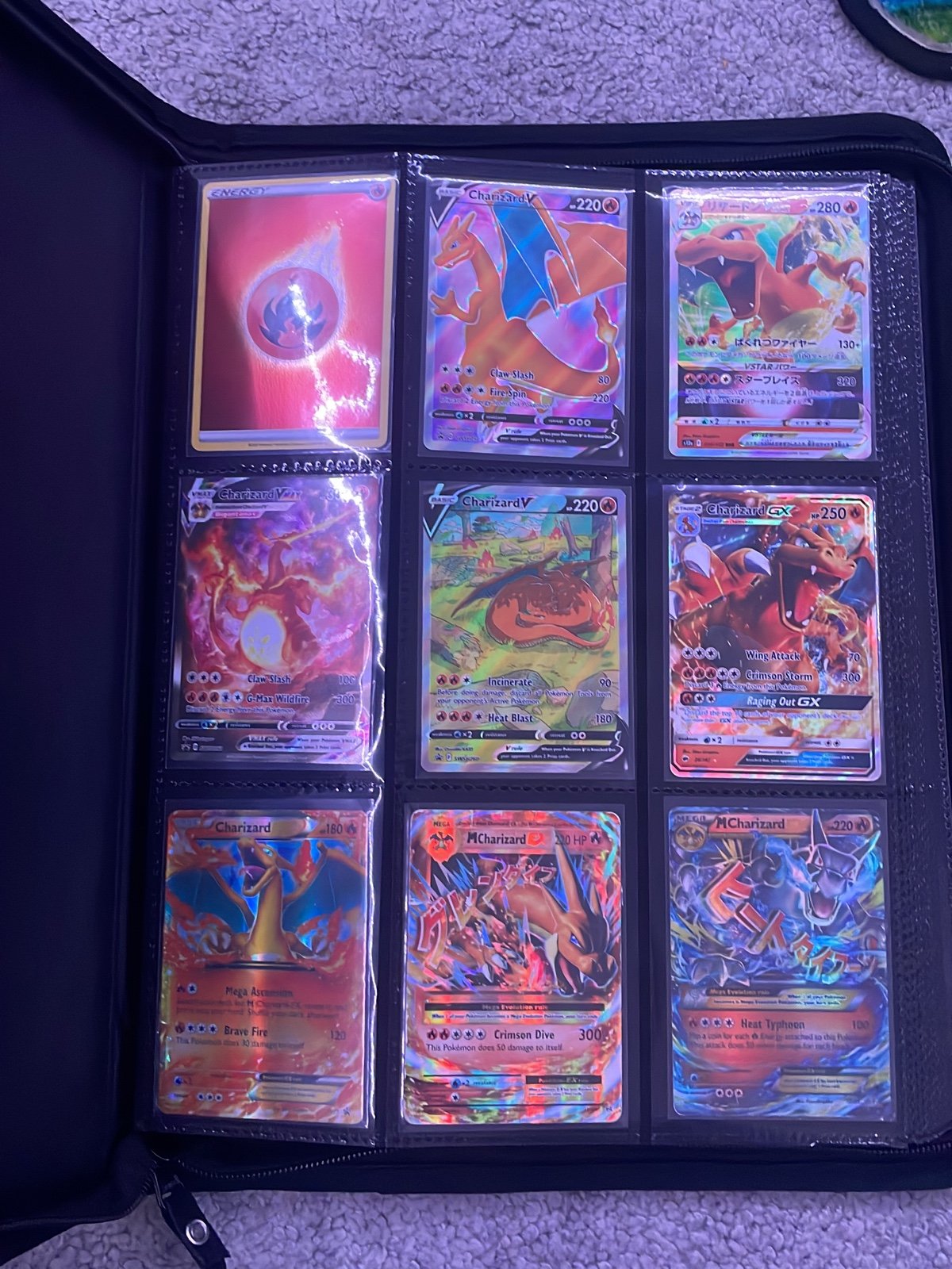 Pokémon charizard lot with fire energy