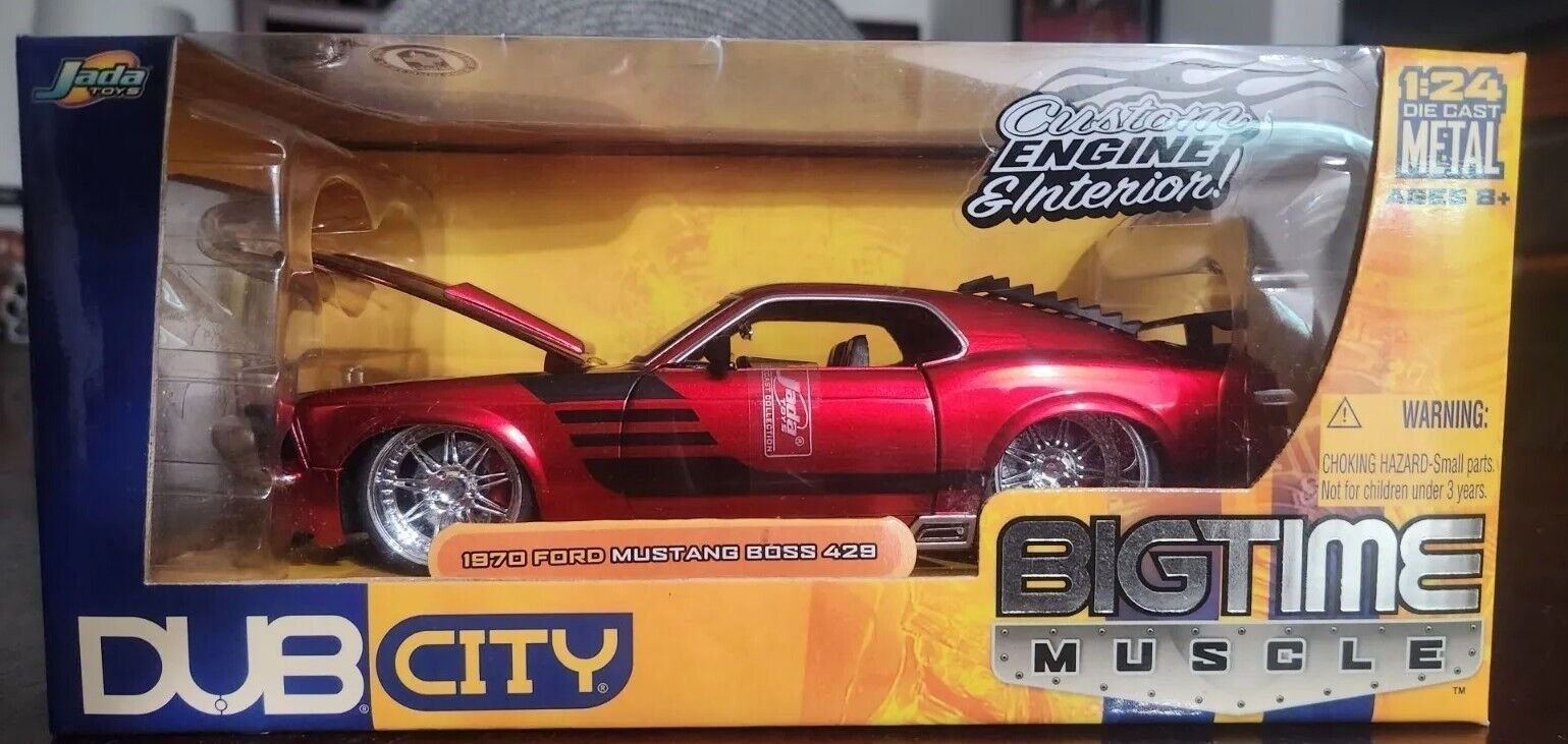 Jada Dub City Big Time Muscle 1/24 Ford Mustang 1970 Boss 429, Candy Red, Mint!