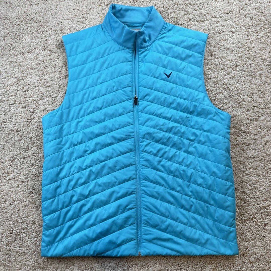 Callaway Vest Mens Large New Golf Full Zip Scuba Blue Large
