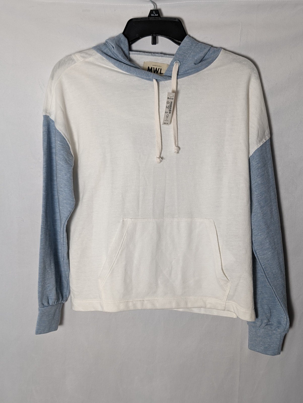 NWT Madewell MWL SkyTerry Pullover Hoodie Sweatshirt in Colorblock Sz XXS