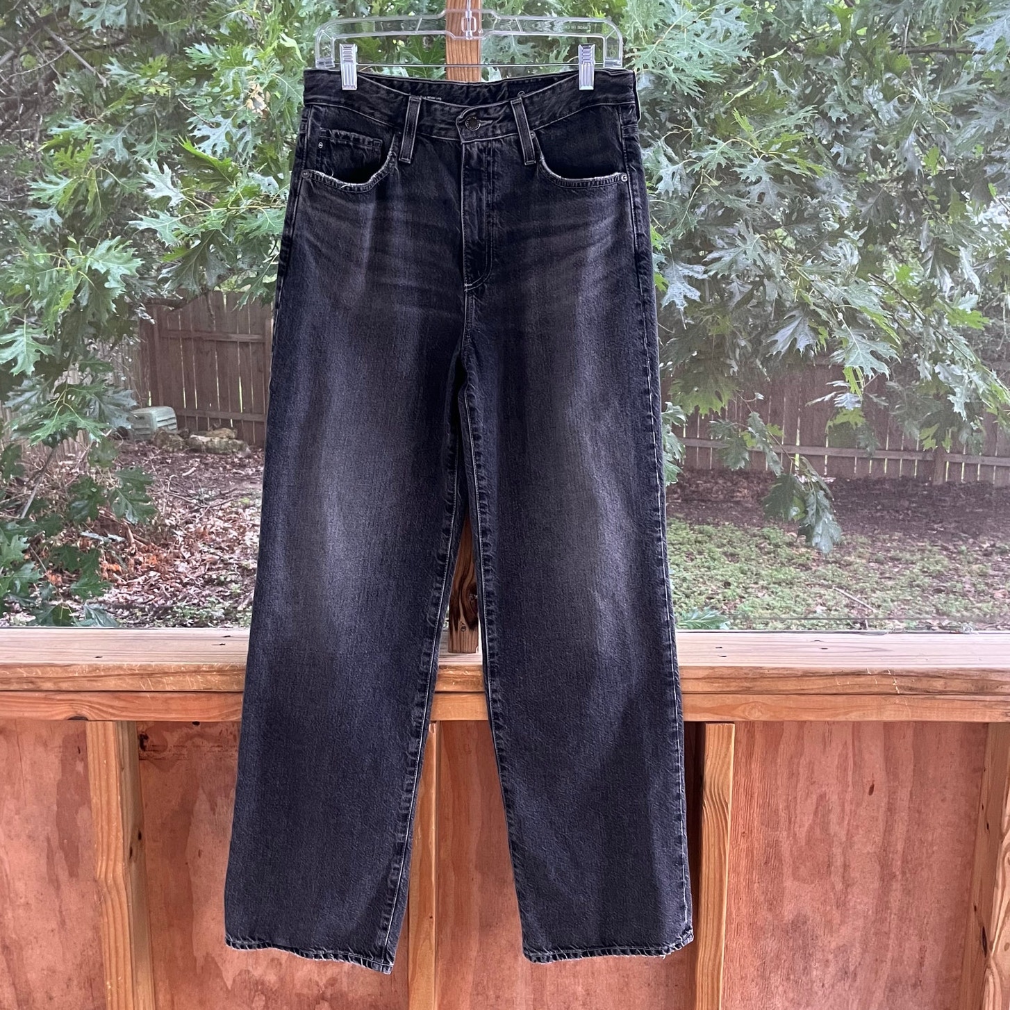 AG Adriano Goldschmied Women's Kora High-Rise Wide Leg Jeans Black Size 29
