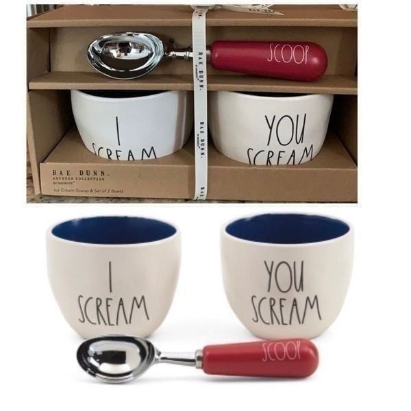 NWT RAE DUNN-Ice Cream Set I scream You Scream New