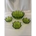 Blenko Glass 4 piece Olive Green Glass Salad Bowl Set Glass Petal bowls