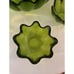 Blenko Glass 4 piece Olive Green Glass Salad Bowl Set Glass Petal bowls
