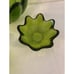 Blenko Glass 4 piece Olive Green Glass Salad Bowl Set Glass Petal bowls