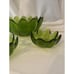 Blenko Glass 4 piece Olive Green Glass Salad Bowl Set Glass Petal bowls