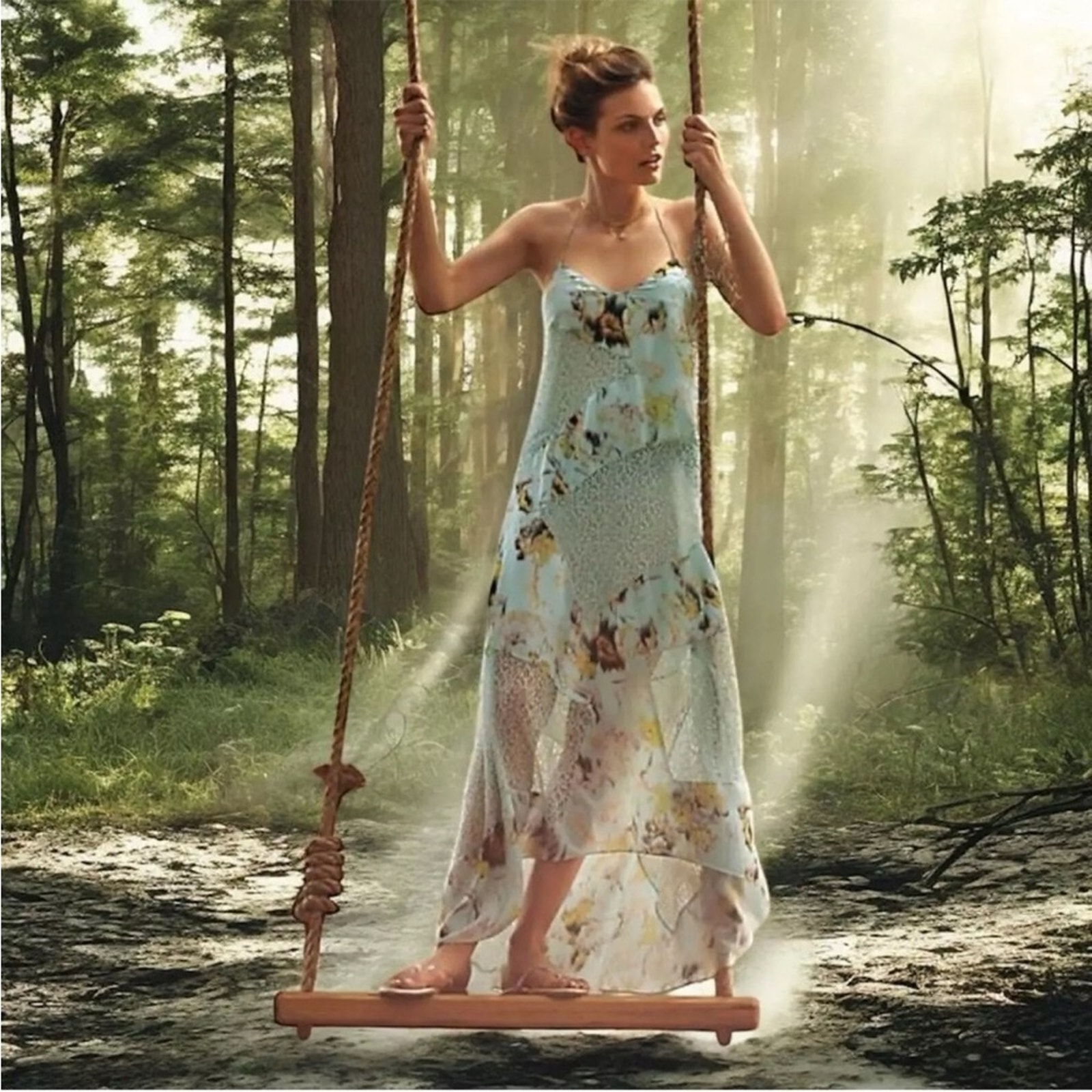 Anthropologie Sachin + Babi Fairy Ethereal Dainty Spring Lace Maxi Dress Size 8