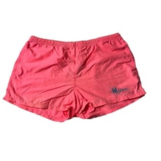 Vintage 90s Mossimo Sport USA Nylon Swim Shorts Pink XL Drawstring Quick Dry