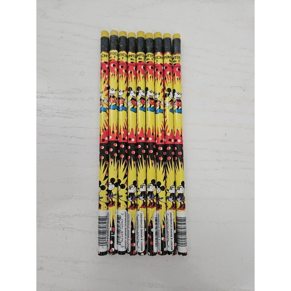 Lot Of 9 Vintage Disney Mickey Mouse & Minnie Electric Love Pencil Pentech No. 2