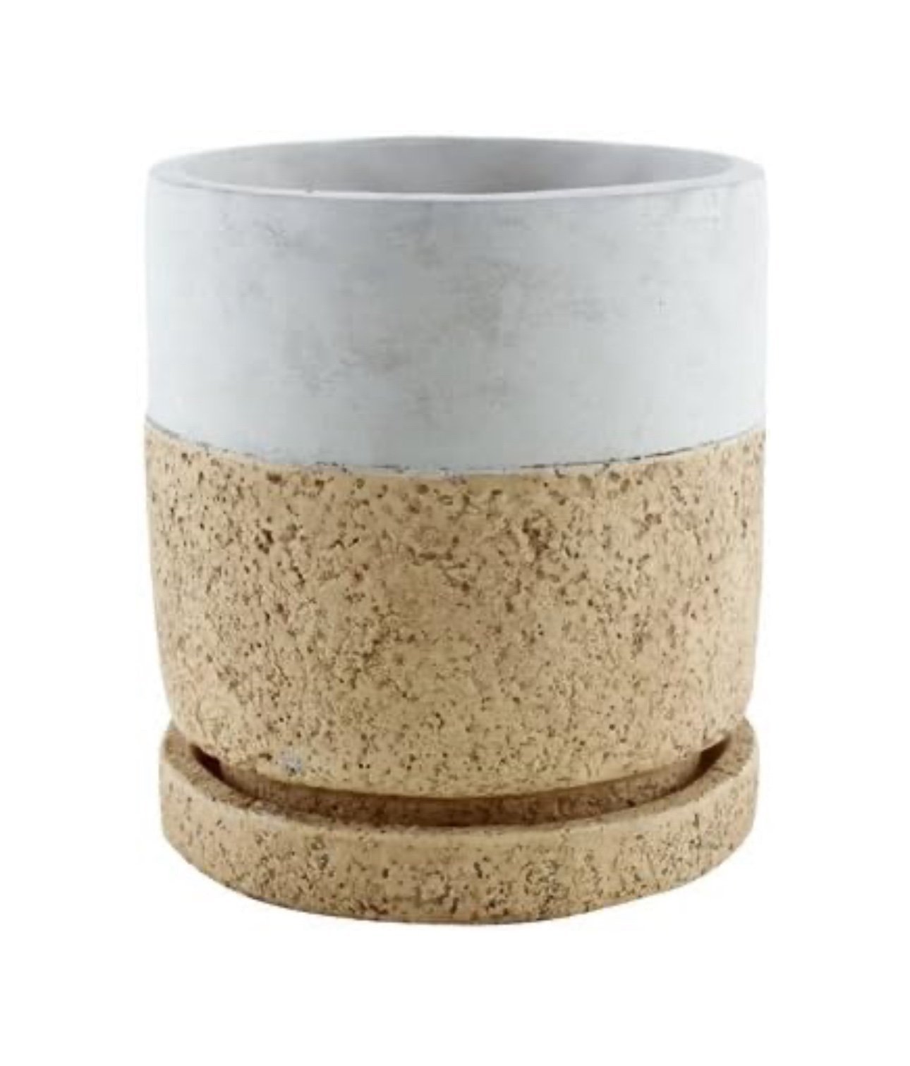 Modern Cork look cylinder planter 6.75 x 5.25 x 5.75 Inches