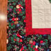Handmade Christmas Wall Hanging Wreath Holly Leaves Beads Buttons 42 1/2/“ Sq.