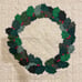 Handmade Christmas Wall Hanging Wreath Holly Leaves Beads Buttons 42 1/2/“ Sq.