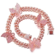 Rosegokd butterfly necklace