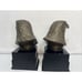Bronze Eagle with wood base bookends Lot of 2 Vintage