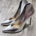 Schutz Metallic Leather Arlette Stiletto Heels Womens Size 8 High Heel Pumps
