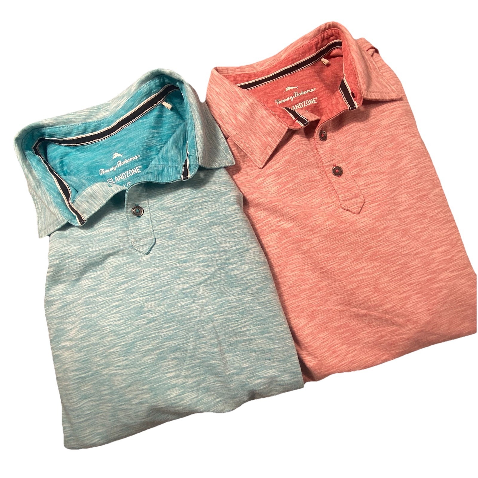 Tommy Bahama Polo Shirt Men Large IslandZone Casual Soft Comfort Stretch 2 Pack