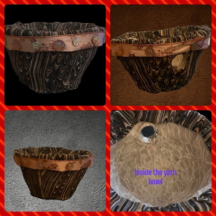 Textile pottery yarn bowl