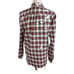 Revolve NSF Men S Paint Splat Raw Hem Red/White Plaid Button Up Shirt MSRP 350