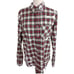 Revolve NSF Men S Paint Splat Raw Hem Red/White Plaid Button Up Shirt MSRP 350