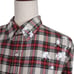 Revolve NSF Men S Paint Splat Raw Hem Red/White Plaid Button Up Shirt MSRP 350