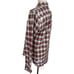 Revolve NSF Men S Paint Splat Raw Hem Red/White Plaid Button Up Shirt MSRP 350