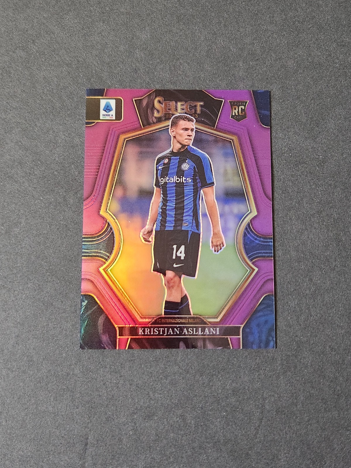 2022-23 Panini Select Serie A Soccer Kristjan Asllani RC Mezzanine purple 28/49