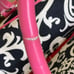 Damask Pink White and Black Carryon Bag White Wheels and Handles