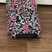 Damask Pink White and Black Carryon Bag White Wheels and Handles