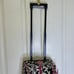 Damask Pink White and Black Carryon Bag White Wheels and Handles