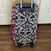 Damask Pink White and Black Carryon Bag White Wheels and Handles