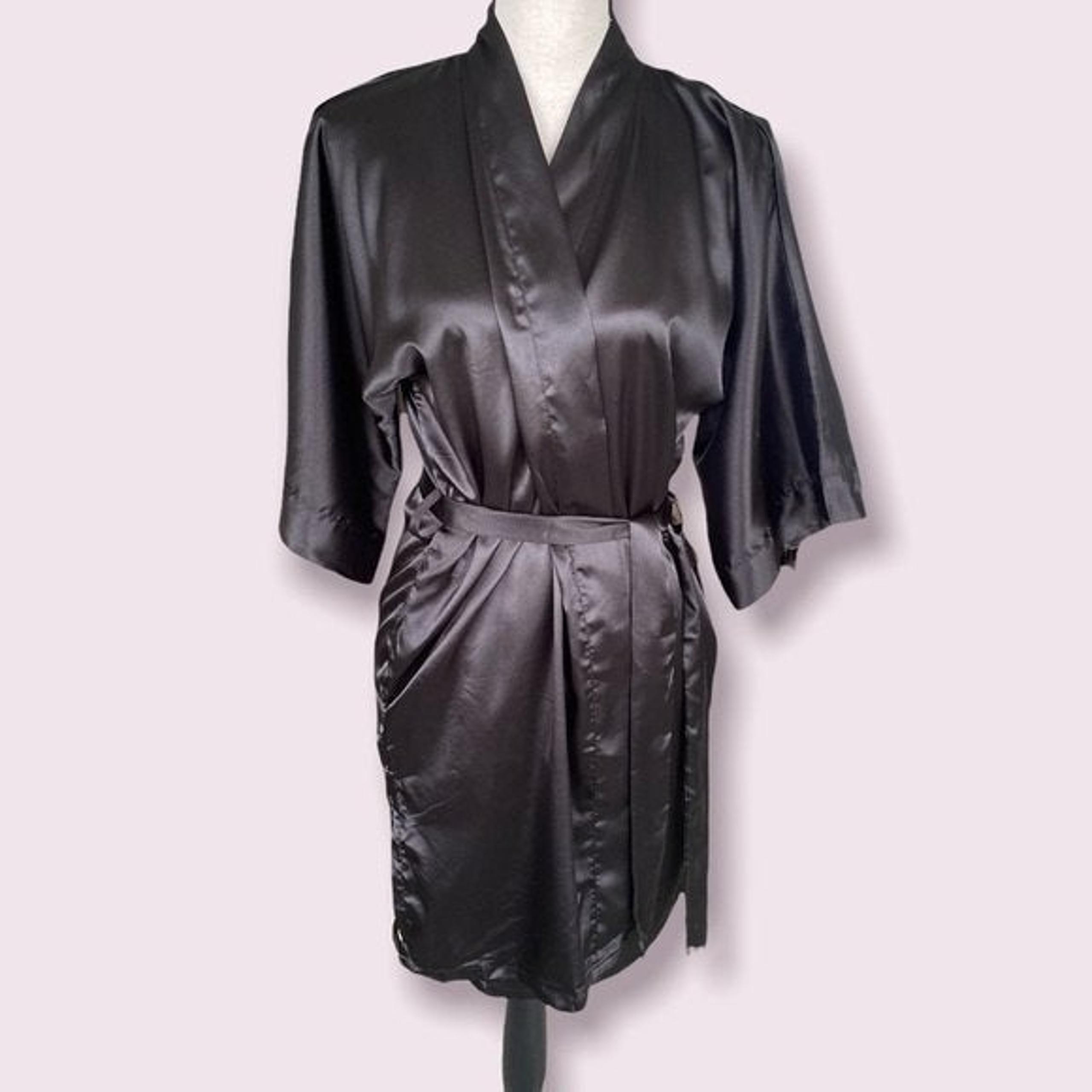 David’s Bridal Satin Robe Size Small Women's Black
