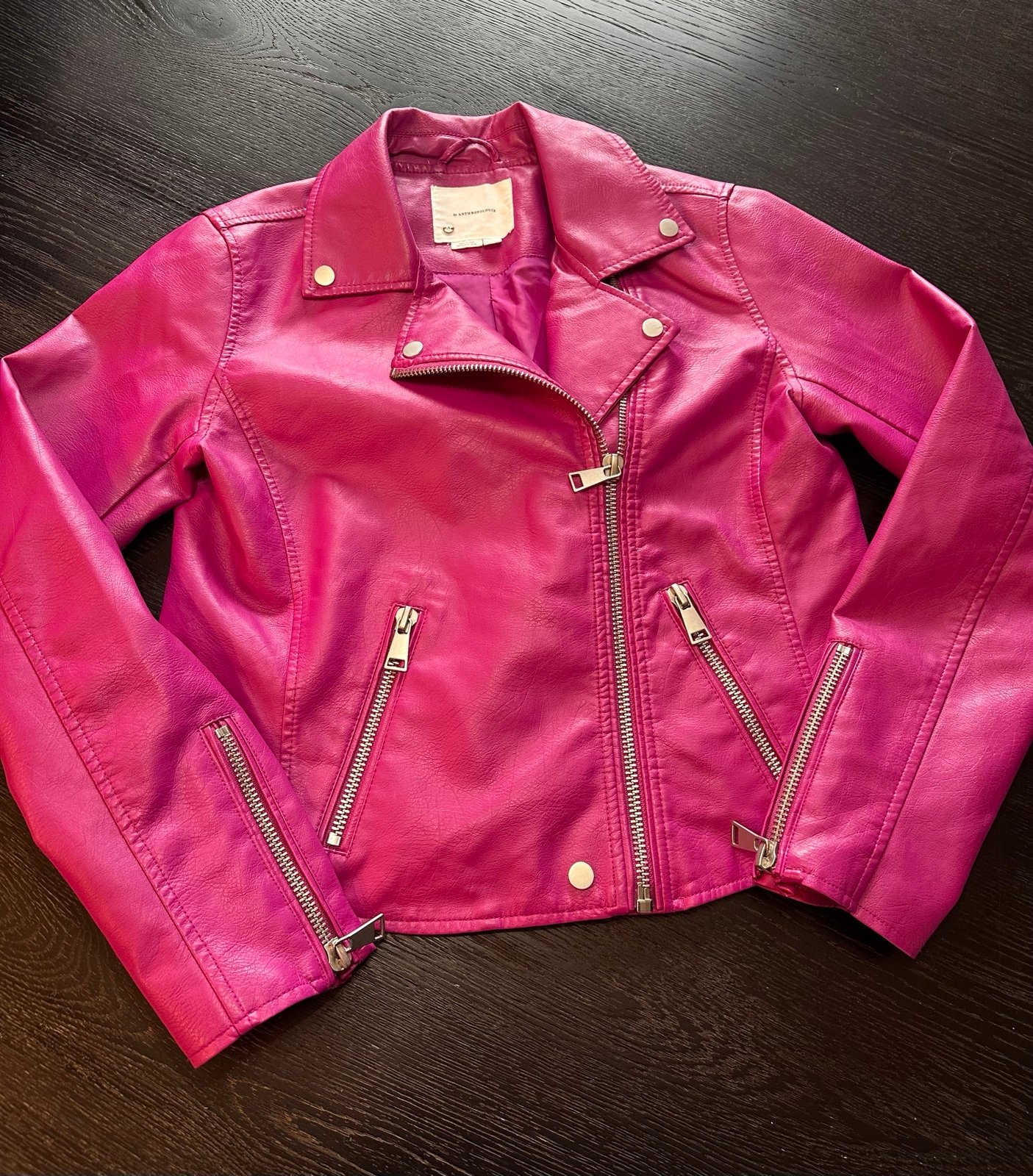 Anthropologie Avec Les Filles Cropped Faux Leather Biker Jacket Small