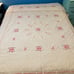 Vintage Chenille Floral Bedspread Fringe Cream Pink King Size 104 x 109 w fringe