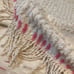 Vintage Chenille Floral Bedspread Fringe Cream Pink King Size 104 x 109 w fringe