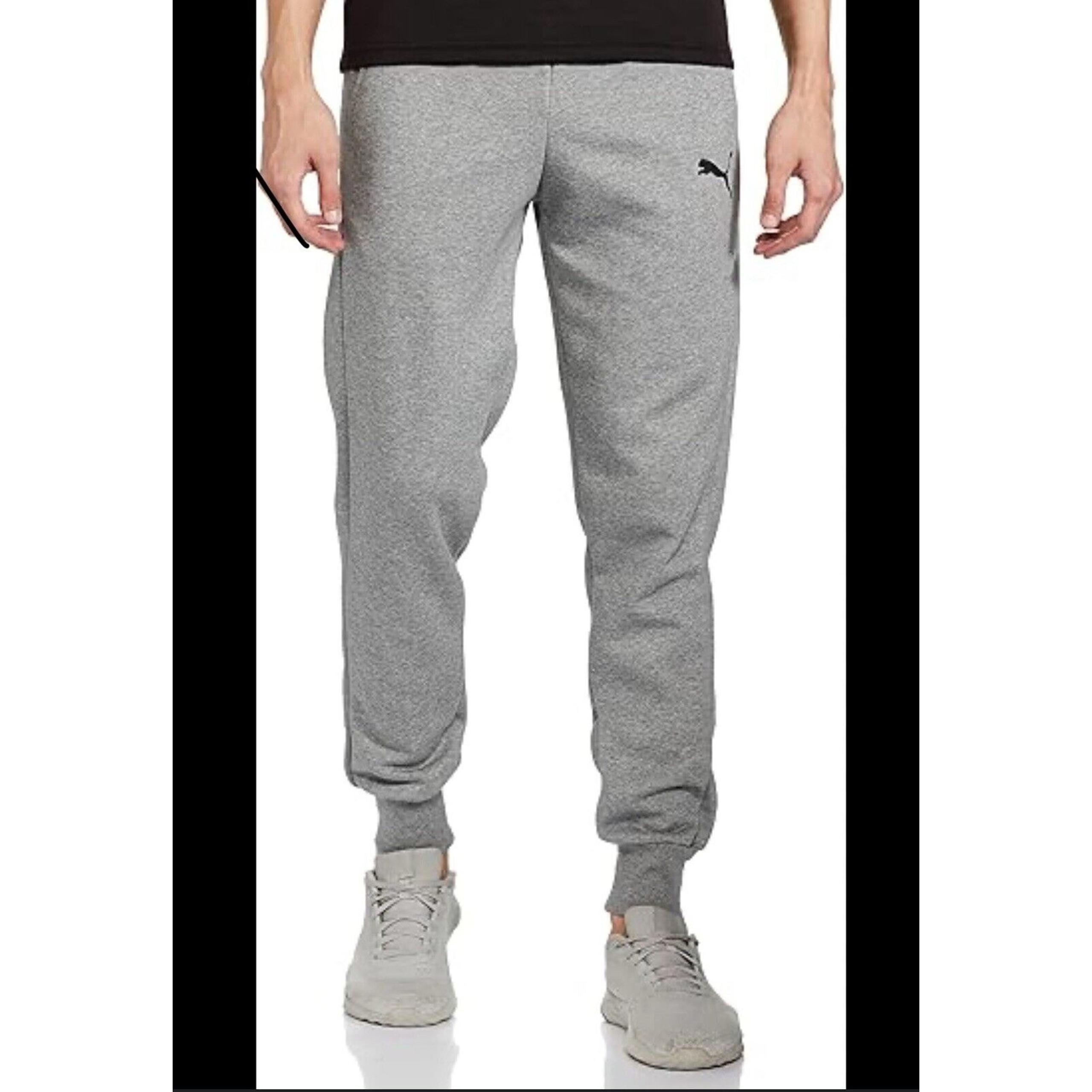 Puma Men's Modern Basics V2 Wordmark Logo Fleece Pants, Gray, Size L
