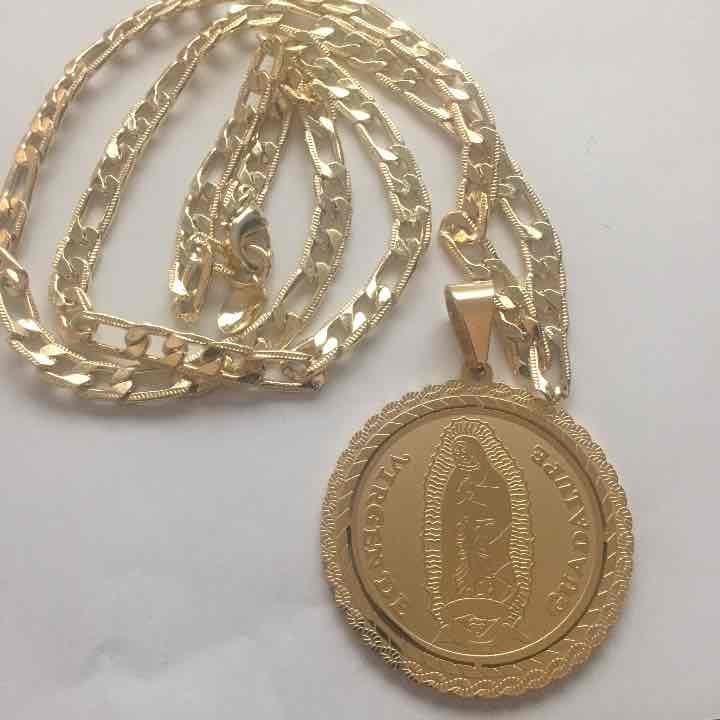 14K Gold Our Lady of Guadalupe Necklace