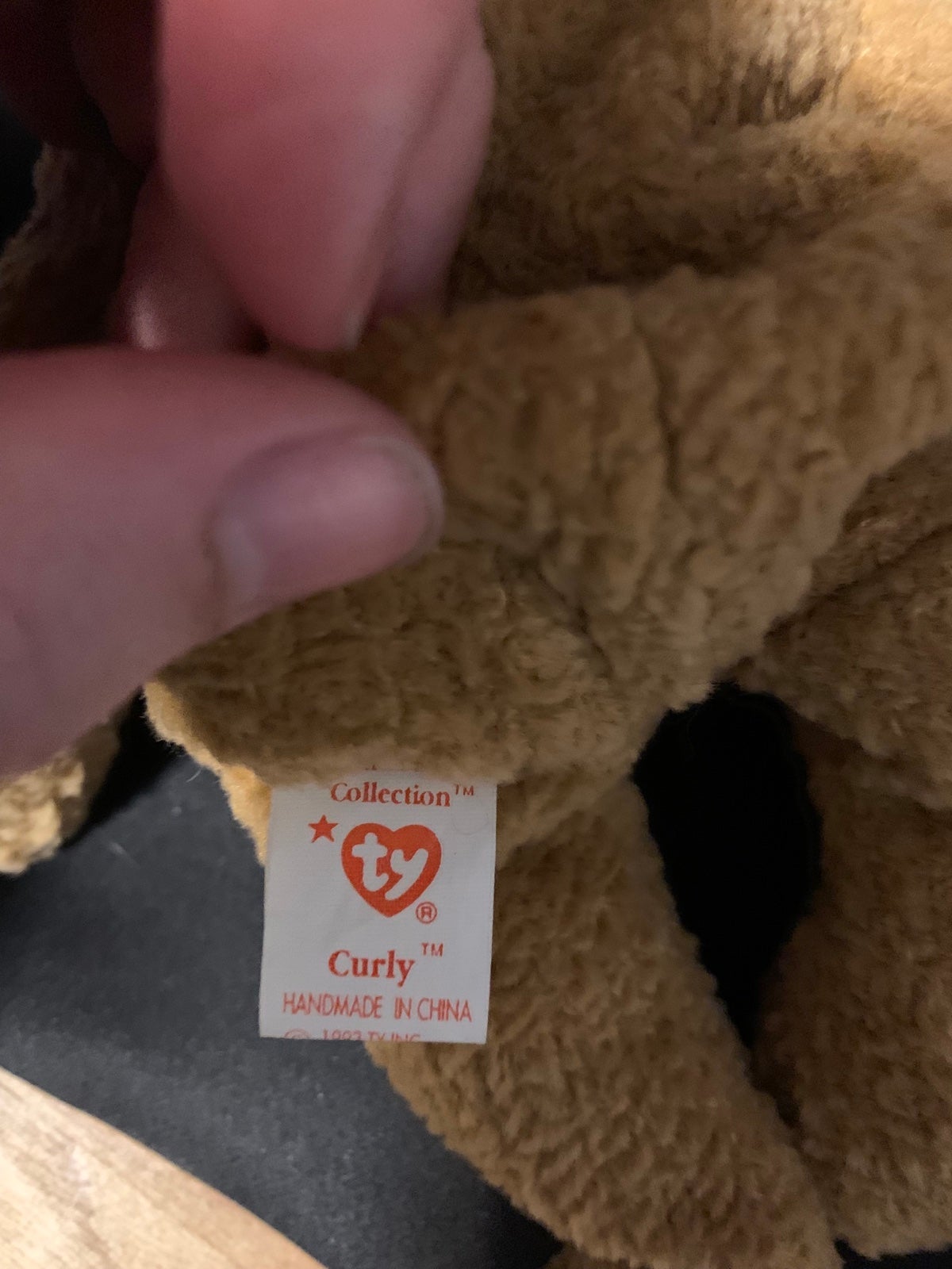 Rare Curly Ty beanie baby with tag errors