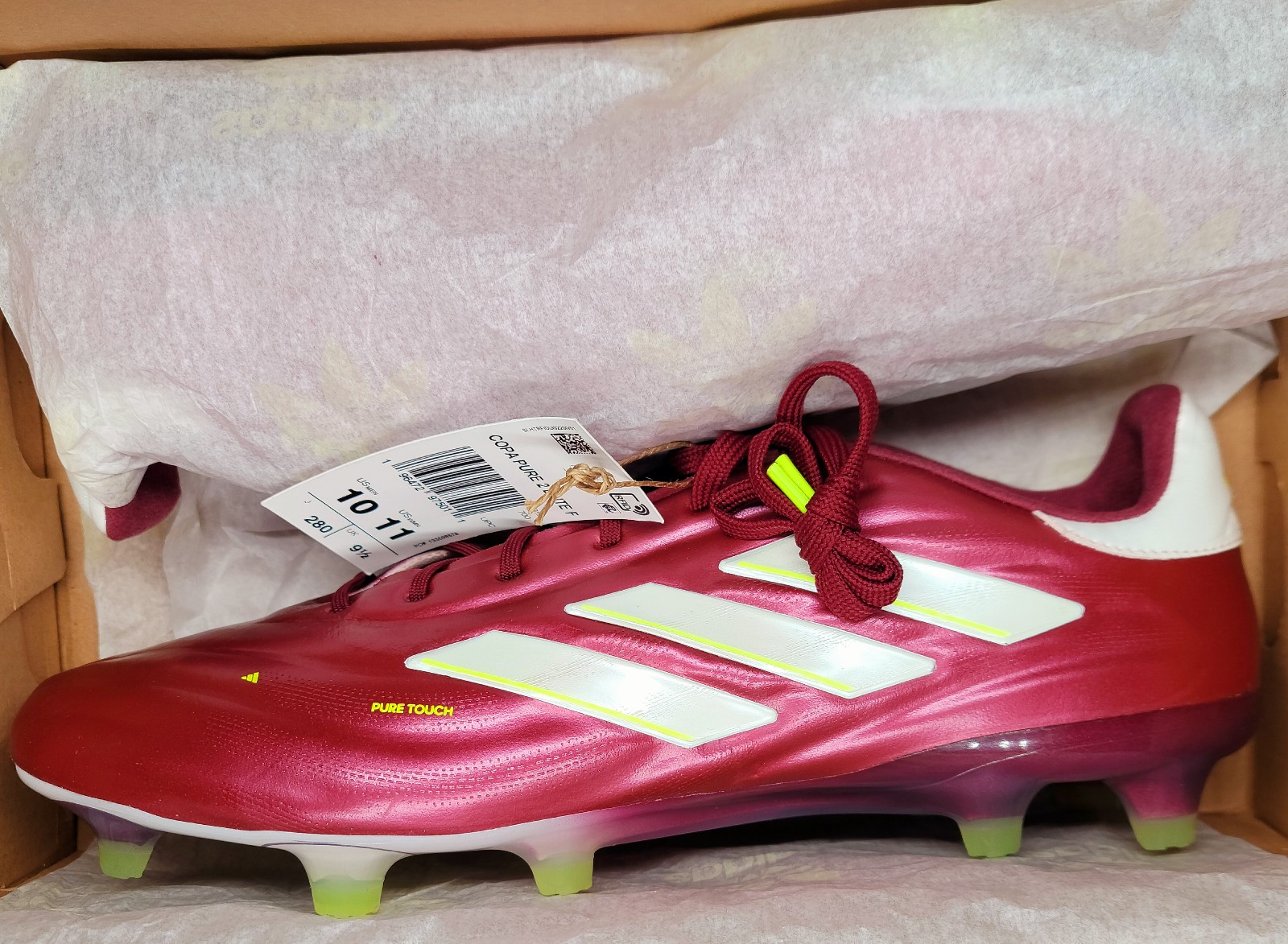 Adidas Copa Pure 2 Elite FG 'Energy Citrus Pack' Soccer Cleats Sz 10 Men IE7486