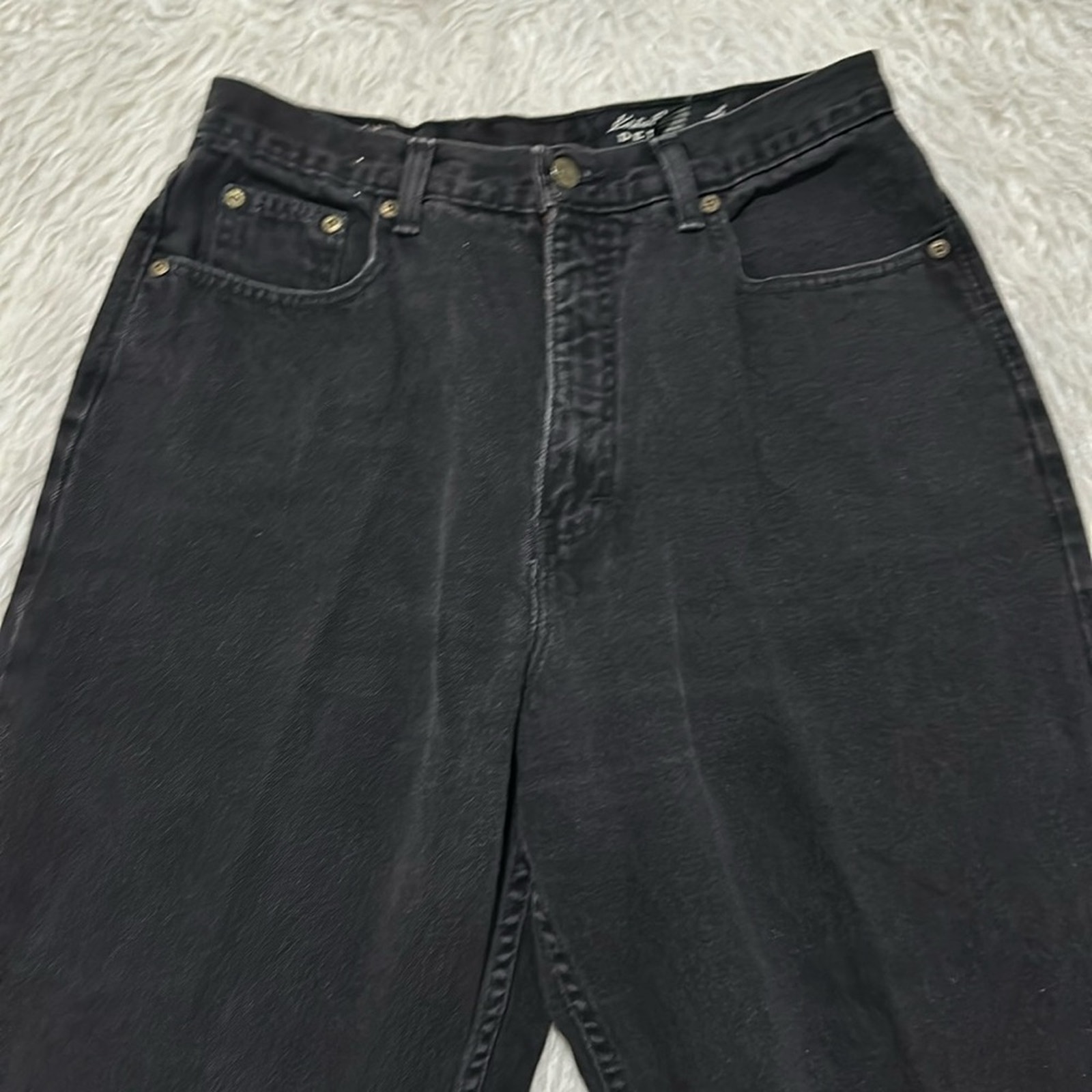 Eddie Bauer vintage loose fit black denim jeans size 14