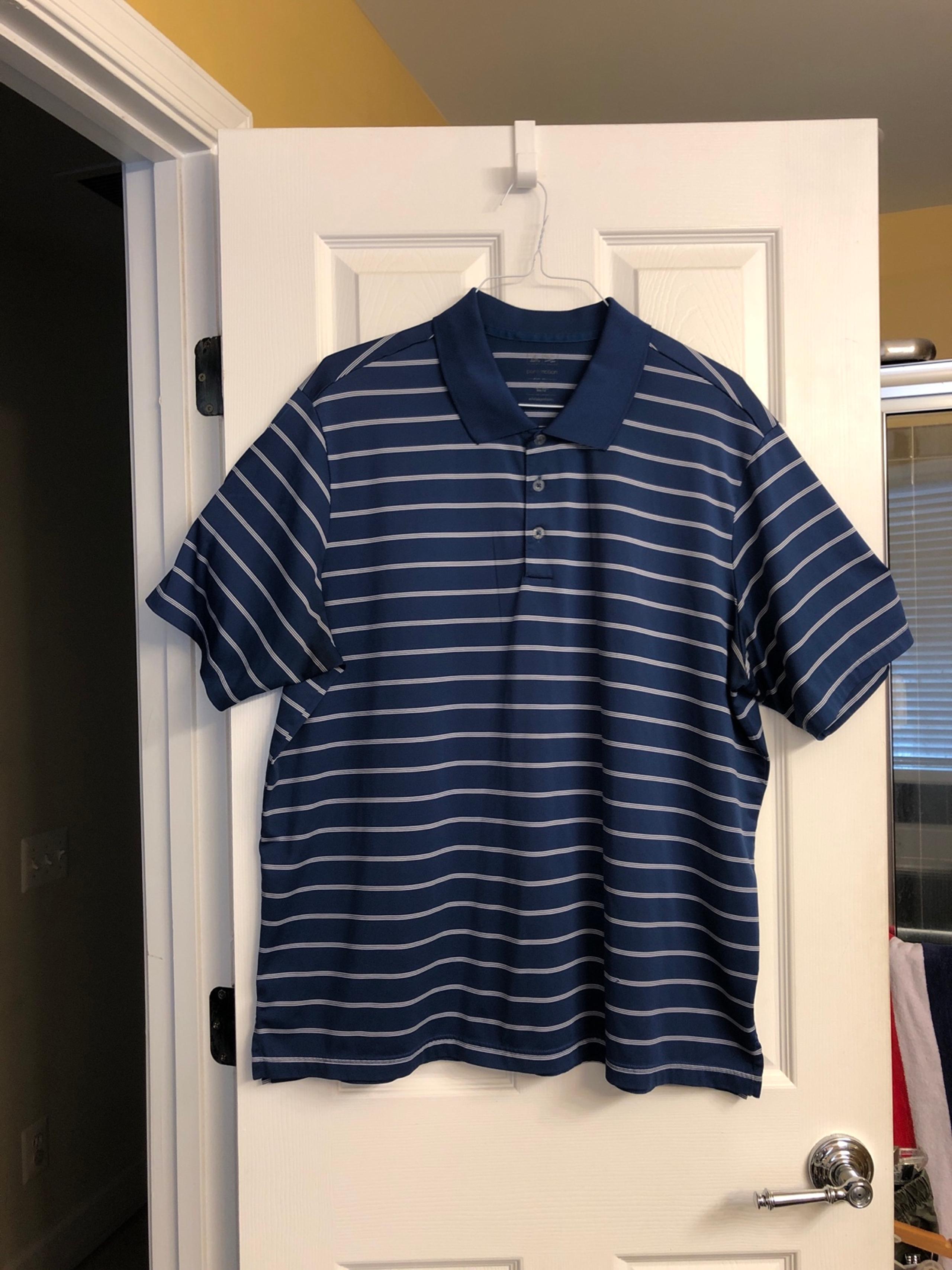 ADIDAS golf xxL Polo Shirt navy blue with white 3 stripes