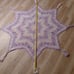 Krochet Blanket star pattern, soft pink, purple and white yarn