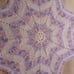Krochet Blanket star pattern, soft pink, purple and white yarn