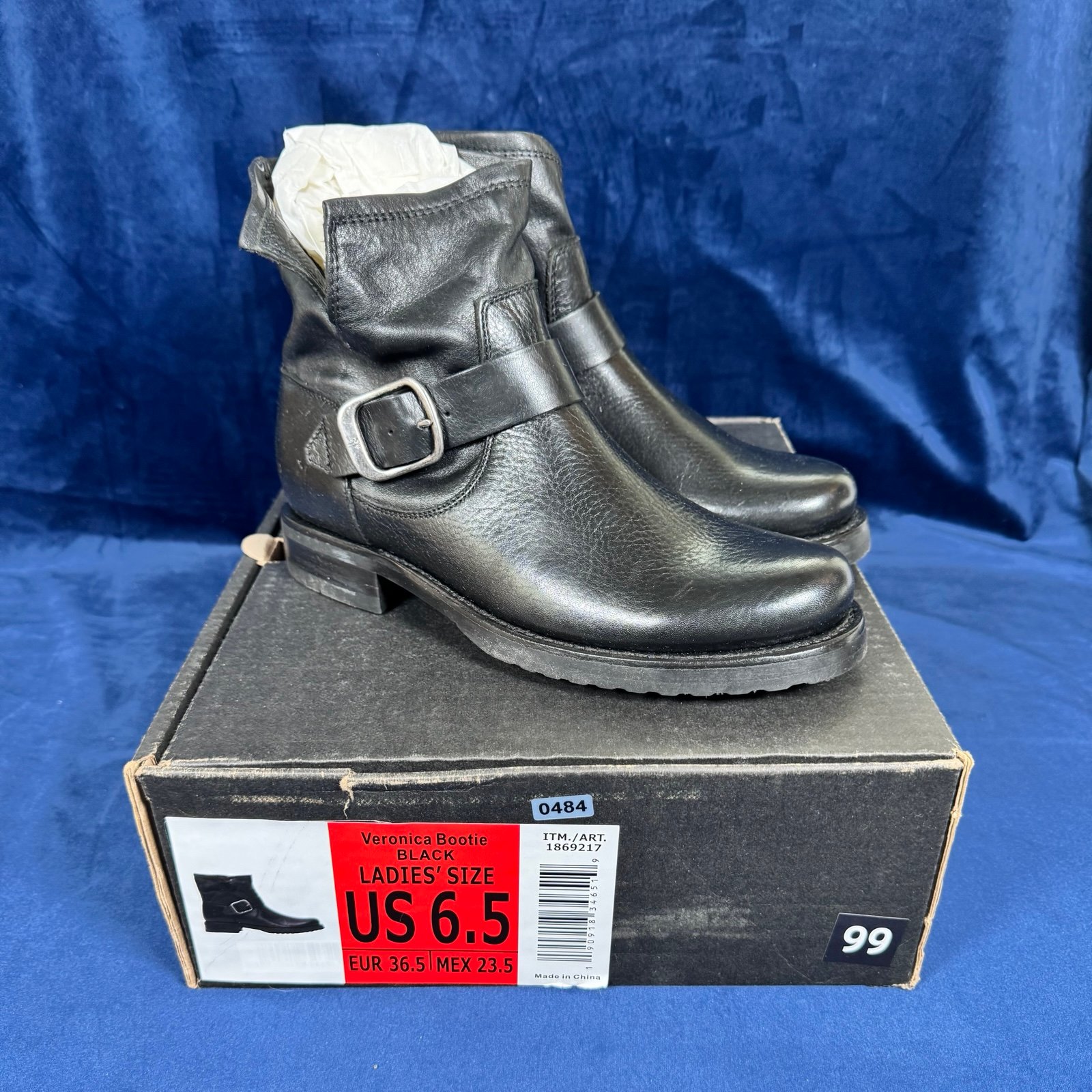 NIB 199 Frye Veronica Bootie black leather boot size 6.5