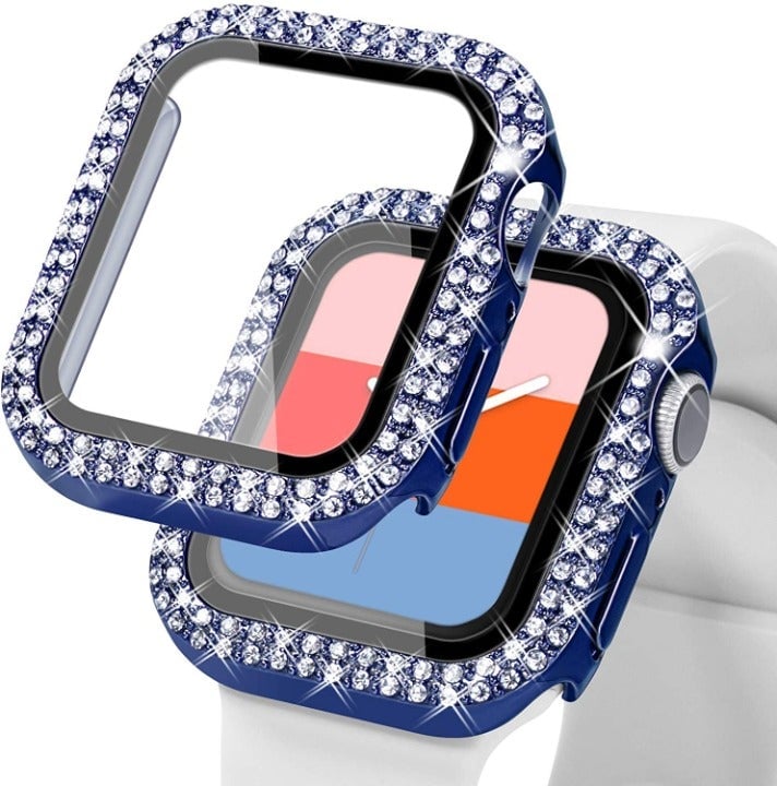 Pack 2 Compatible for Bling Apple Watch Protective Case for Apple Watch 44mm