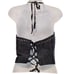 USA Bikers Dream Apparel Studded Fringe Halter Tie Top Black Leather Womens L
