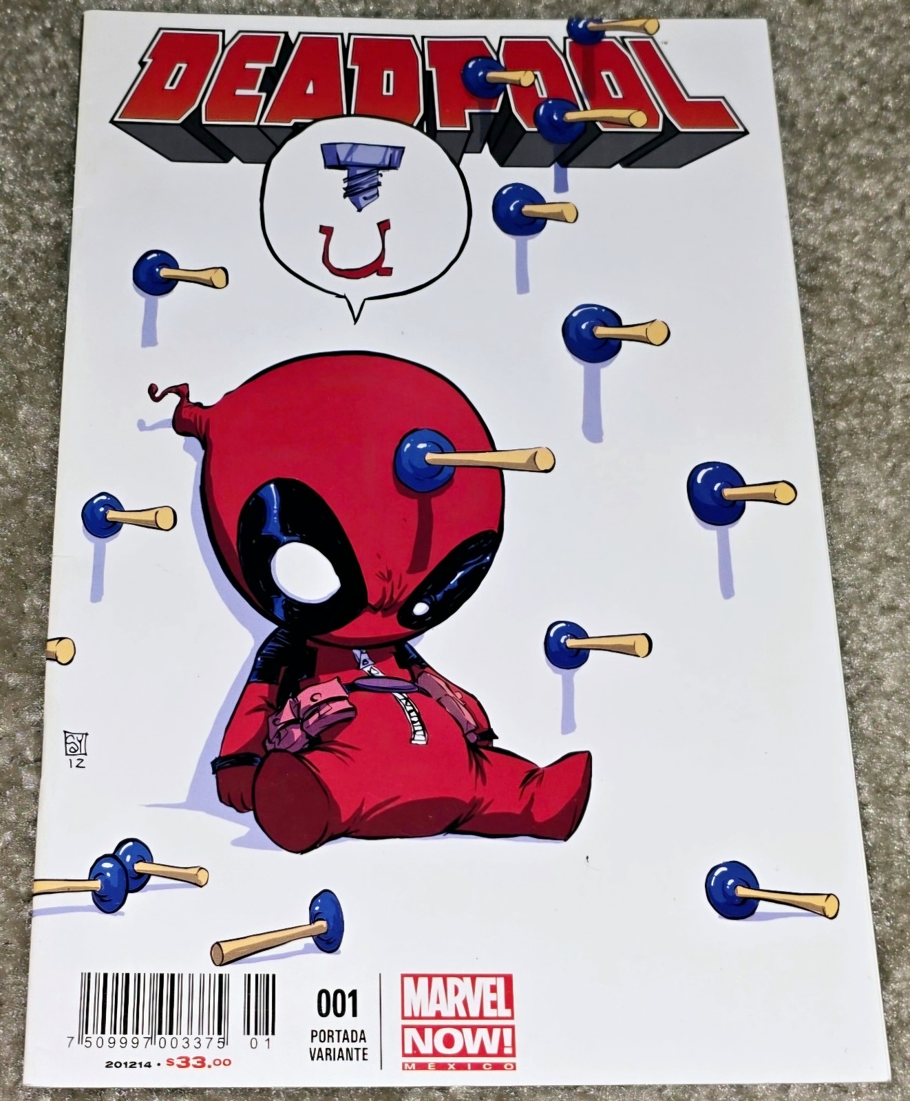 One Rare HTF Deadpool 1 MX Skottie Young Baby 2013 Screw U Key Foreign Variant