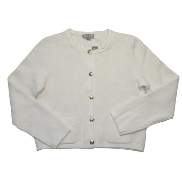 NWT J.Crew Emilie Sweater Lady Jacket in Ivory Knit Cardigan S